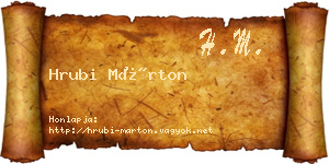 Hrubi Márton névjegykártya