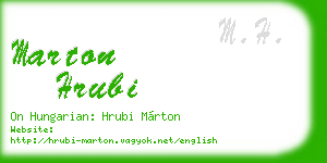 marton hrubi business card