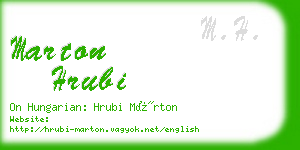 marton hrubi business card